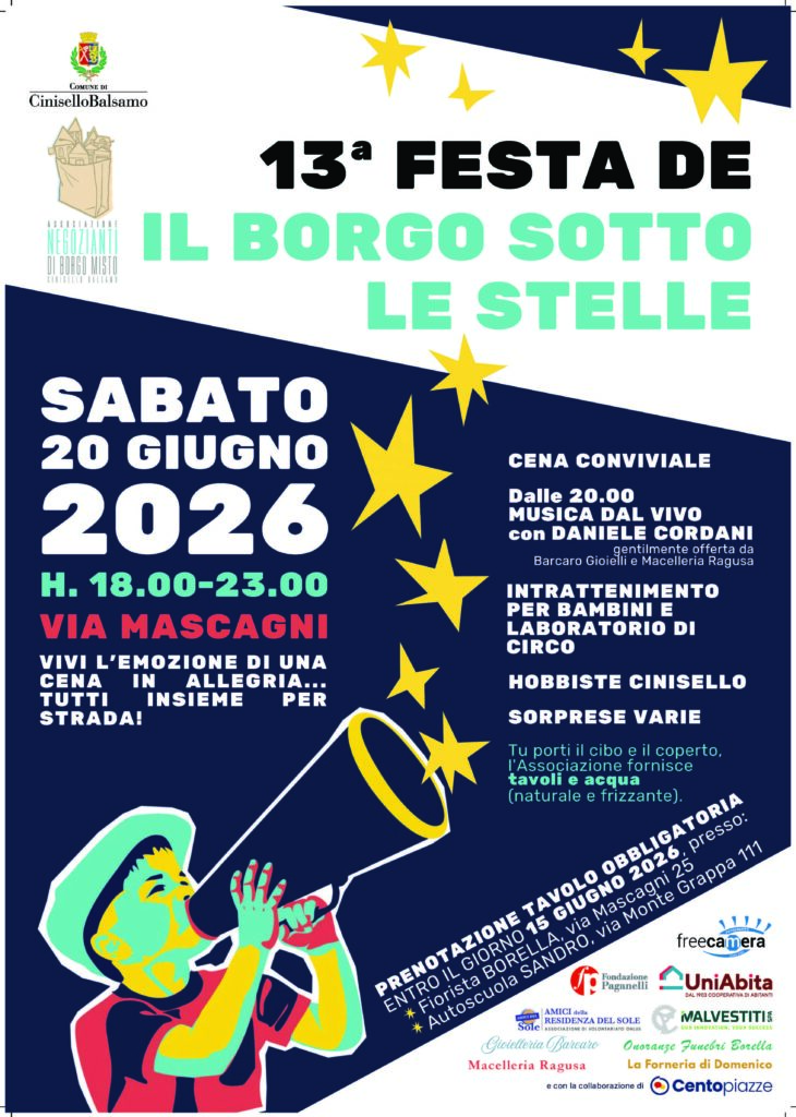 Cinisello Balsamo, torna la Festa de “Il Borgo sotto le Stelle”: musica, convivialità e divertimento per tutti